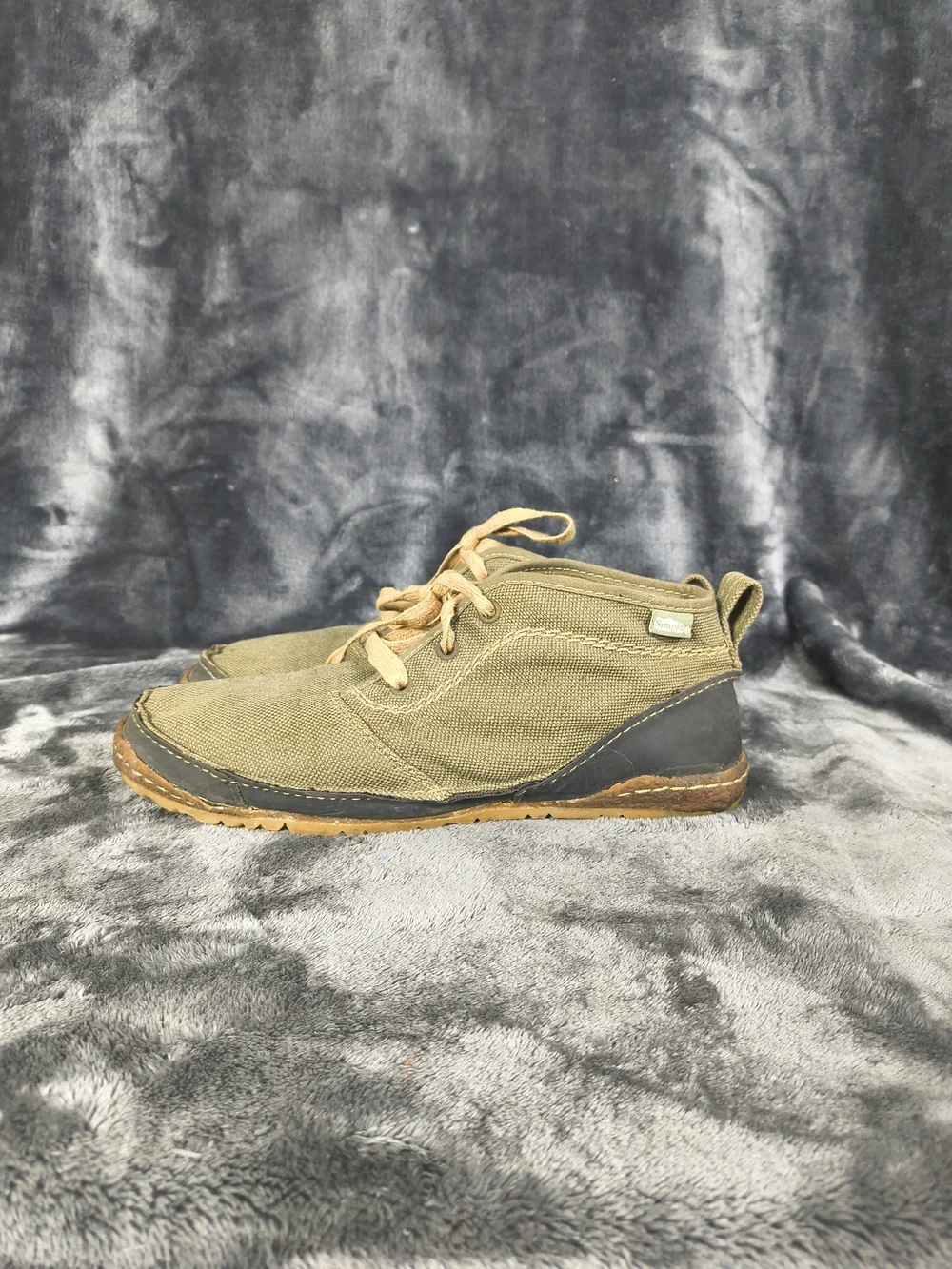Simple Toemorrow Olive Canvas Chukka Boots with Tan Laces Mens 9